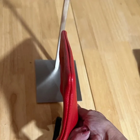 Coach Red Zip Pouch with Black Logo Print - Picture 6 of 7